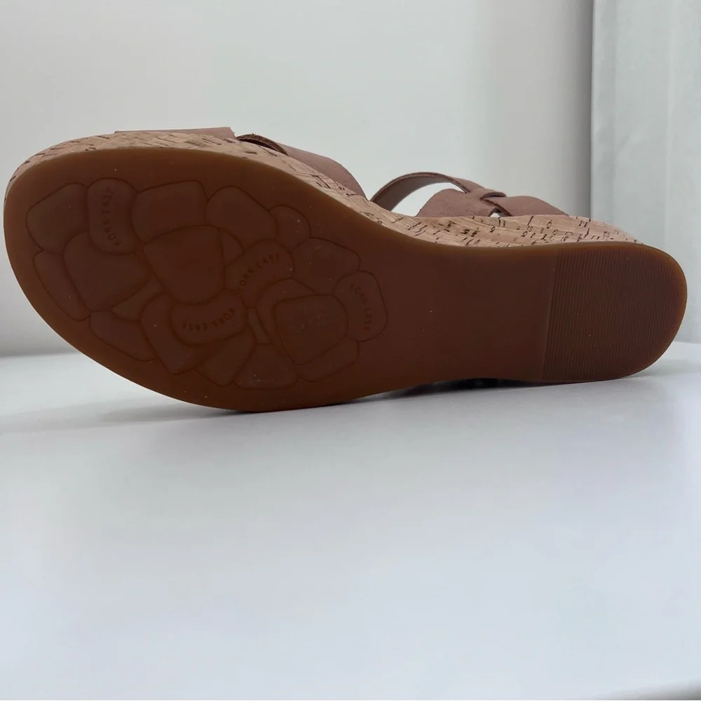 Kork-Ease Myrna Sandal Platform Cork Wedge Ankle Strap in Golden Sand NWOB, 9 - Picture 7 of 13